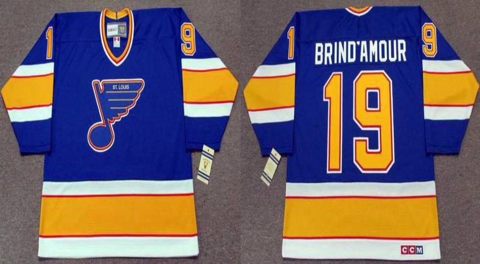 2019 Men St.Louis Blues 19 Brind Amour blue CCM NHL jerseys